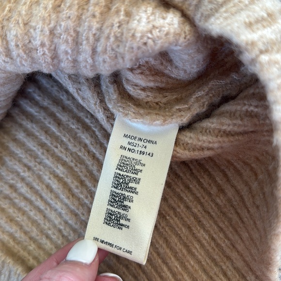 New FRNCH PARIS Beige Knit Hoodie Pink Blush Sweater Sweatshirts M Woman - Picture 6 of 9